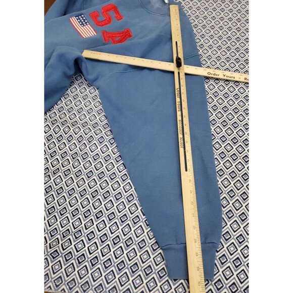 Vintage USA 90s Blue Sweater Men's Size XL American Flag - Picture 8 of 16